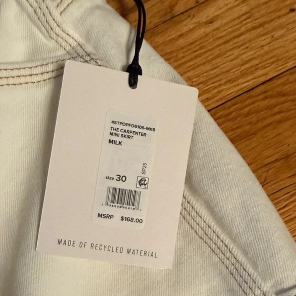 Joe's Jeans The Carpenter Milk White Denim Mini Skirt NWT - Picture 3 of 6